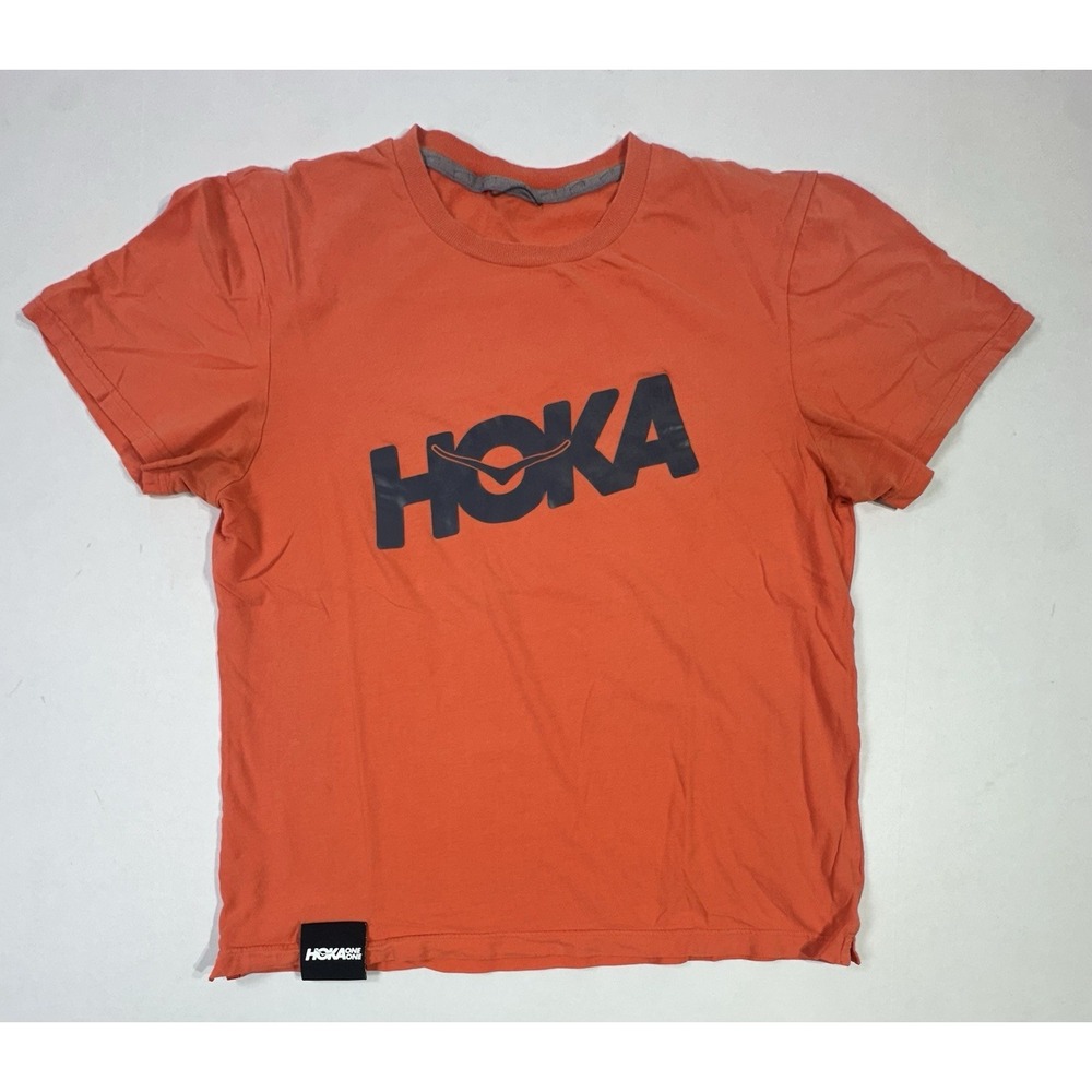 HOKA ONE ONE Logo T-Shirt Orange Medium Running Athletic Graphic Tee